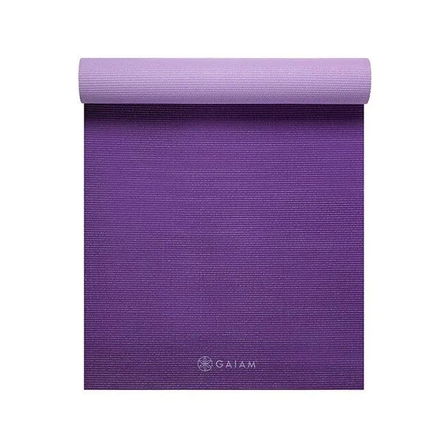 Gaiam Premium Plum Jam 2-Color Yoga Mat, 6mm