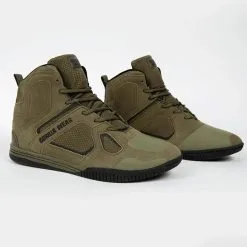Gorilla Wear Troy High Tops, White -butik med fitnessudstyr 900094091R Gorilla Wear Troy High Tops army green 03 mars21
