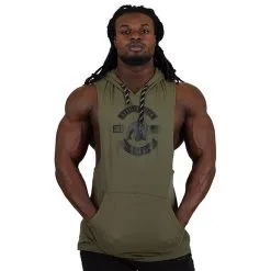 Gorilla Wear Lawrence Hooded Tank Top, Army