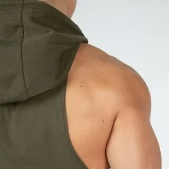 Gorilla Wear Rogers Hooded Tank Top, Army Green -butik med fitnessudstyr 901274000R Gorilla Wear Rogers Hooded Tank Top Army Green 03 0922