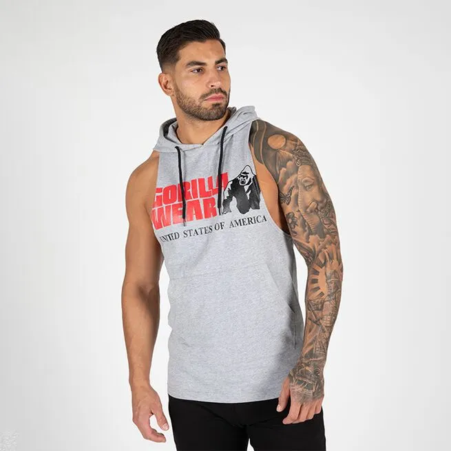 Gorilla Wear Rogers Hooded Tank Top, Grey Melange 1 Gorilla Wear Rogers Hooded Tank Top, Grey Melange