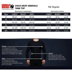 Gorilla Wear Cisco Drop Armhole Tank Top, Black/White -butik med fitnessudstyr 901299010R Gorilla Wear Cisco Drop Armhole Tank Top feb21