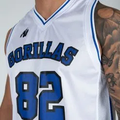 Gorilla Wear San Mateo Jersey Tank Top, White/Blue -butik med fitnessudstyr 901331030R Gorilla Wear San Mateo Jersey Tank Top White Blue 04 0922