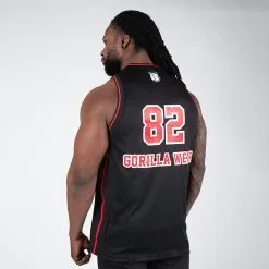Gorilla Wear San Mateo Jersey Tank Top, Black/Red -butik med fitnessudstyr 901339050R Gorilla Wear San Mateo Jersey Tank Top Black Red 02 0922