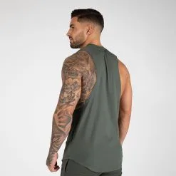 Gorilla Wear Milo Drop Armhole Tank Top, Green -butik med fitnessudstyr 901364000R Gorilla Wear Milo Drop Armhole Tank Top Green 02 0922
