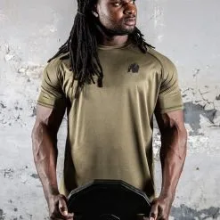 Gorilla Wear Performance Tee, Army Green -butik med fitnessudstyr 90515409r performance tshirt armygreen 2png 1