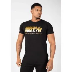 Gorilla Wear Classic T-Shirt, Army Green -butik med fitnessudstyr 905539220R Gorilla Wear Classic T Shirt blackgold 01 feb21 3