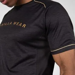 Gorilla Wear Fremont T-Shirt, Black/Gold -butik med fitnessudstyr 905589220R Fremont T Shirt black gold 03 0921