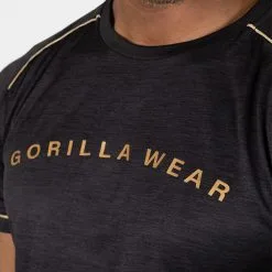 Gorilla Wear Fremont T-Shirt, Black/Gold -butik med fitnessudstyr 905589220R Fremont T Shirt black gold 05 0921