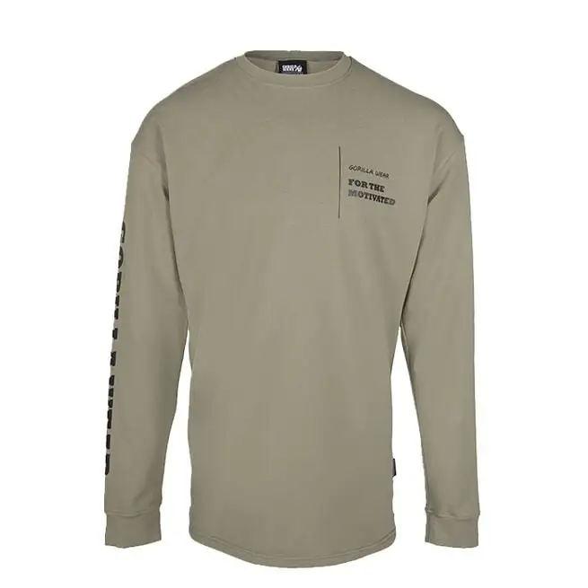 Gorilla Wear Boise Oversized Long Sleeve, Army Green 15 Gorilla Wear Boise Oversized Long Sleeve, Army Green - Billede 15