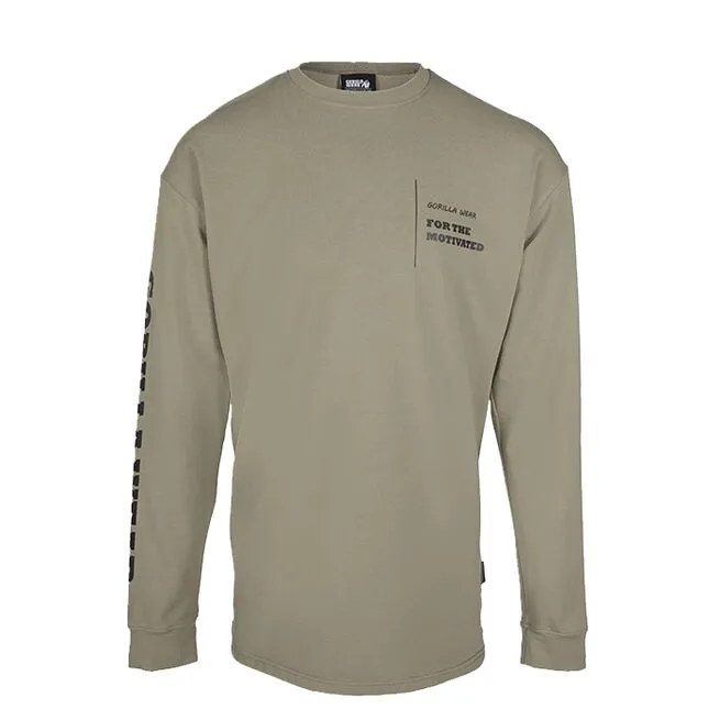 Gorilla Wear Boise Oversized Long Sleeve, Army Green 6 Gorilla Wear Boise Oversized Long Sleeve, Army Green - Billede 6