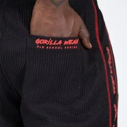 Gorilla Wear Buffalo Old School Workout Pants, Black/Red -butik med fitnessudstyr 9091009051R Gorilla Wear Buffalo Old School Workout Pants Black Red 08 0922