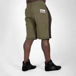 Gorilla Wear Augustine Old School Shorts, Grey -butik med fitnessudstyr 909394091R Gorilla Wear Augustine Old School Shorts Army Green 02 0321 3