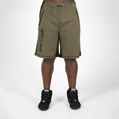 Gorilla Wear Augustine Old School Shorts, Grey -butik med fitnessudstyr 909394091R Gorilla Wear Augustine Old School Shorts Army Green 06 0321 3