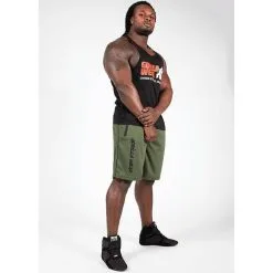 Gorilla Wear Mercury Mesh Shorts, Army Green/Black -butik med fitnessudstyr 909574091R Gorilla Wear Mercury Mesh Shorts Army GreenBlack 04 nov20 1