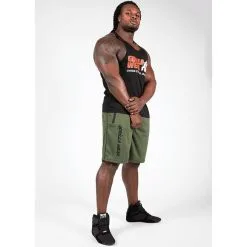 Gorilla Wear Mercury Mesh Shorts, Army Green/Black -butik med fitnessudstyr 909574091R Gorilla Wear Mercury Mesh Shorts Army GreenBlack 04 nov20