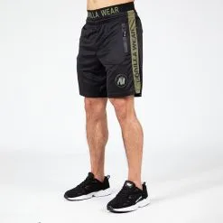 Gorilla Wear Atlanta Shorts, Black/Green -butik med fitnessudstyr 909989041R Gorilla Wear Atlanta Shorts Black Green 03 0922