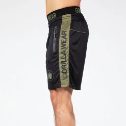 Gorilla Wear Atlanta Shorts, Black/Green -butik med fitnessudstyr 909989041R Gorilla Wear Atlanta Shorts Black Green 07 0922