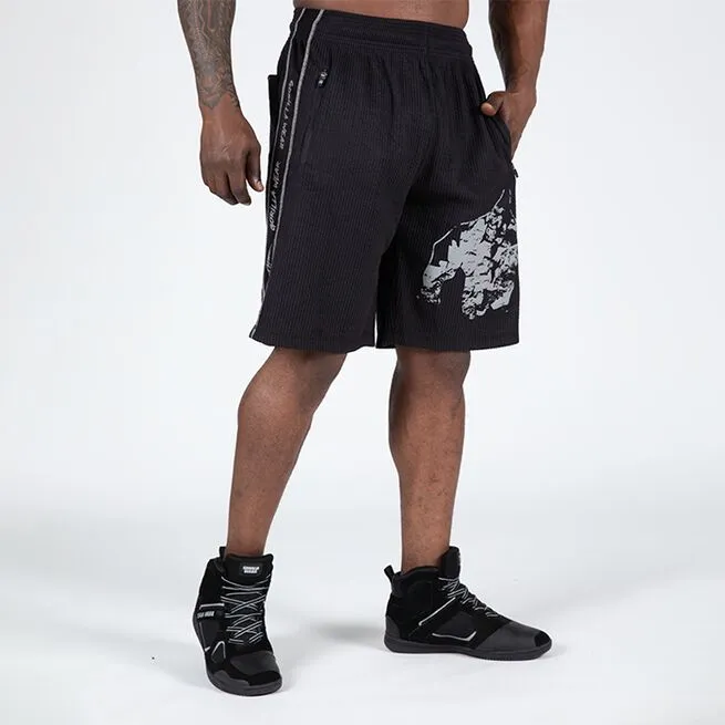 Gorilla Wear Buffalo Old School Workout Shorts, Black/Grey 1 Gorilla Wear Buffalo Old School Workout Shorts, Black/Grey