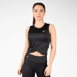 Gorilla Wear Estelle Twisted Crop Top, Black -butik med fitnessudstyr 91527900R Gorilla Wear Estelle Twisted Crop Top Black april22