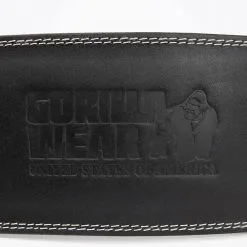 Gorilla Wear Gear 6 Inch Padded Leather Belt, Black/Black -butik med fitnessudstyr 9910790911R GW 6 Inch Padded Leather Belt Black 0921