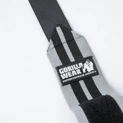 Gorilla Wear Gear Knee Wraps, 2 M -butik med fitnessudstyr 99111R Gorilla Wear Knee Wraps 2 m grey black 03 0522