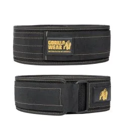 Gorilla Wear Gear 4 Inch Nylon Belt, Black/gold