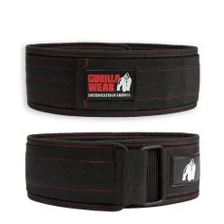 Gorilla Wear Gear 4 Inch Nylon Belt, Black/red