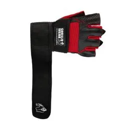 Gorilla Wear Gear Dallas Wrist Wraps Gloves, Black/Red -butik med fitnessudstyr 991449050R Gorilla wear Dallas black red 4 sep22