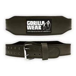 Gorilla Wear Gear 4 Inch Padded Leather Belt, Army Green
