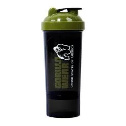 Gorilla Wear Shaker Compact 400 Ml + 100 Ml, Black/Army Green
