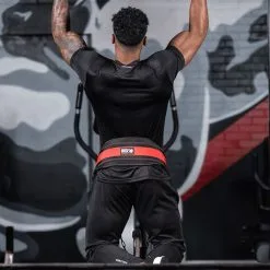 Gorilla Wear Gear GW Nylon Dip Belt, Black/Red -butik med fitnessudstyr 9919390509 GW Nylon Dip Belt BlackRed 0921