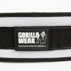 Gorilla Wear Gear 4 Inch Women´s Lifting Belt, Black/white -butik med fitnessudstyr 998019010R 4inch Womens lifting belt bw 03 0522