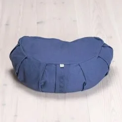 YOGIRAJ Meditation Cushion Crescent, Blueberry Blue
