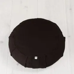 YOGIRAJ Meditation Cushion Round, Midnight Black