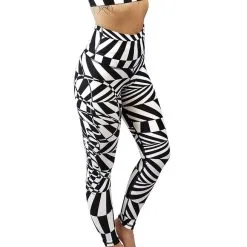 Anarchy Dazzle Compression Leggings, Black/White