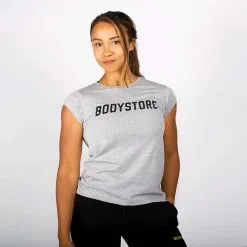 Bodystore.dk BODYSTORE WMN NEW LOGO TEE, BLACK -butik med fitnessudstyr BS2222 GRY R BODYSTORE WMN NEW LOGO TEE GREY S 02 0920