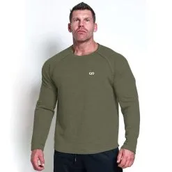 Chained Nutrition Gear Chained L/S Thermal Sweat, Olive -butik med fitnessudstyr CNG1011 OLV R Chained Thermal Sweat olive juni21 2 1