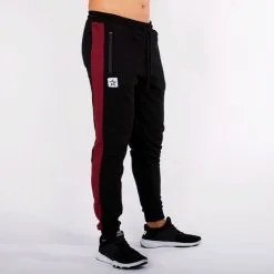 Star Nutrition Gear Star Gym Joggers, Off White/Black -butik med fitnessudstyr SNA1025 BAM R Star Gym Joggers Black Maroon M 01 0920 2