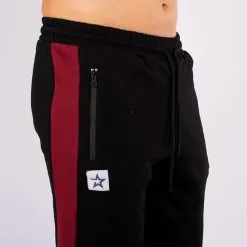 Star Nutrition Gear Star Gym Joggers, Black/Maroon -butik med fitnessudstyr SNA1025 BAM R Star Gym Joggers Black Maroon M 05 0920 1