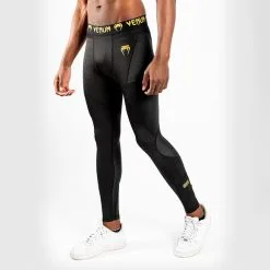 Venum G-Fit Compression Tights, Black/Gold -butik med fitnessudstyr VENUM 03727 126R Venum G Fit Compression Tights Black Gold 05 0522
