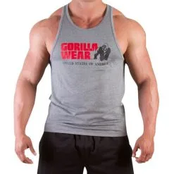 Gorilla Wear Classic Tank Top, Army Green -butik med fitnessudstyr classic tank top grey melange gorilla wear 1 4